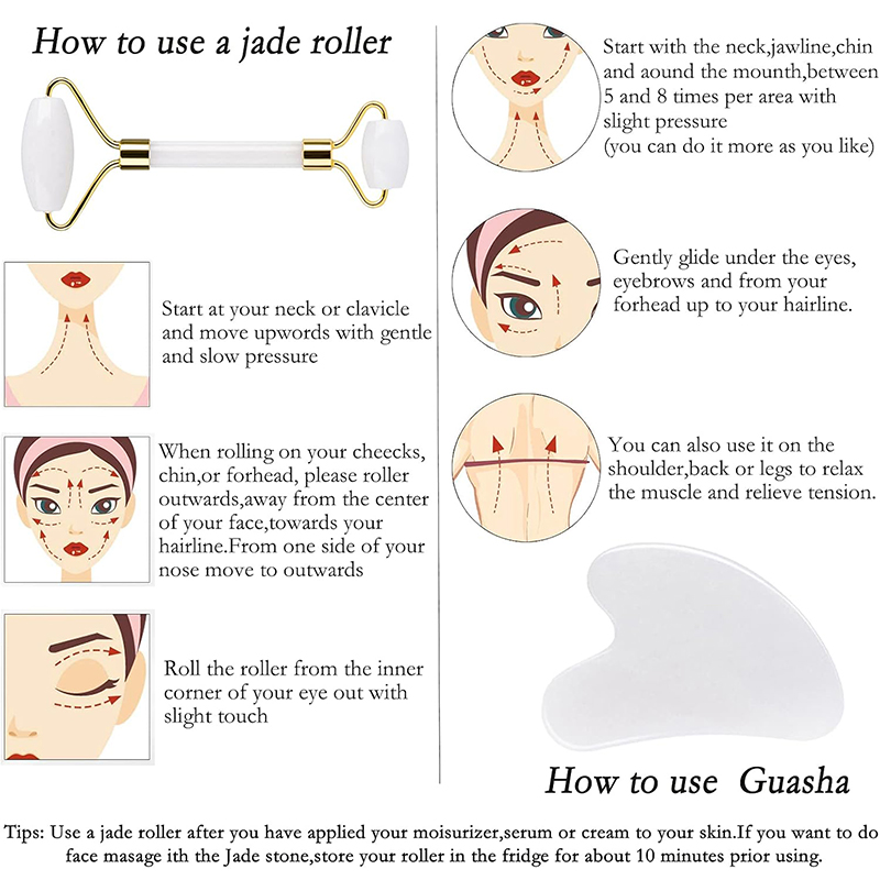 Natural Jade Roller Face Gua S - Jade Roller Stone review and price