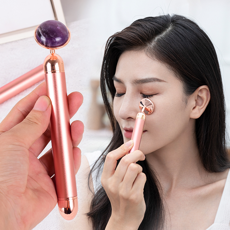 Natural Stone Rose Gold Electr - Jade Roller Stone review and price